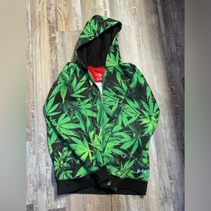 SOLD - Weed y2k hooded sweater hoodie 2000s style paint splatter